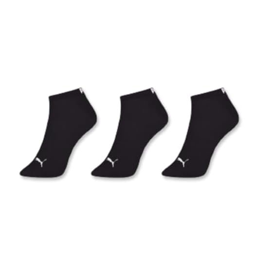 PUMA Kit 3 Pares Meia Cano Curto Soquete Everyday Esportiva Masculino Adulto, 3 Preto, 39-43
