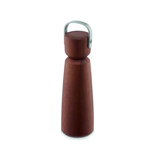 Sur La Table Core Large Manual Salt or Pepper Mill, Brushed Nickel Handle, Easy Grind Mechanism, Ceramic Grinder, 45.7ml Capacity, Walnut Colour, SLT847113