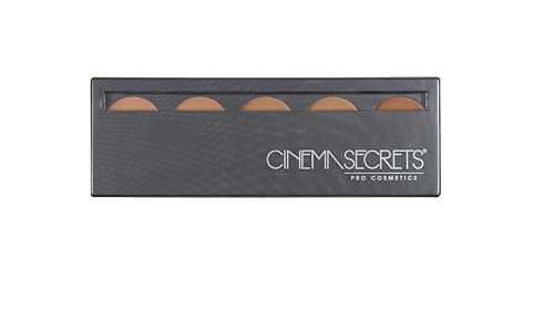 Cinema Secrets Ultimate Foundation 5-in1 Palette - Med-Deep Pink-Beige Undertones, 500B Series, Buildable Coverage, Long-Wear Matte Finish, Paraben-Free, Color Correct, Contour & Highlight