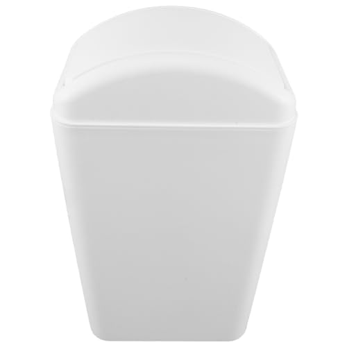 VILLFUL Papelera Plástica con Tapa Abatible Diseño Delgado para Espacios Reducidos Capacidad Alta Resistente y Compacta para Cocina Baño y Dormitorio Ahorro de Espacio Estrechos