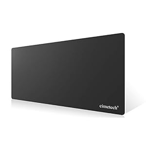 cimetech Gaming Mouse Pad XXL Comfortable Superfine Fiber Desktop Extended Large Mouse Pad Waterproof Keyboard Mat with Non-Slip Base, Smooth Surface for Computer and Desk (25.312.40.04inches)-Black