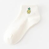 DJMJHG 5 Paar Socken Frauen Mode Sommer Short Asakuchi Lustige Socke Frau Söckchen Weiße Socke Frau One Size A2