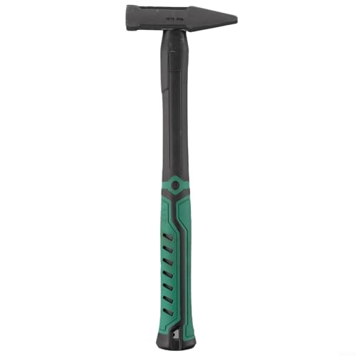 Marteau à tête plate avec tête forgée en acier à haute teneur en carbone, poignée résistante aux chocs avec revêtement en caoutchouc bicolore, conçu pour la résistance aux chocs et la longévité (300 g