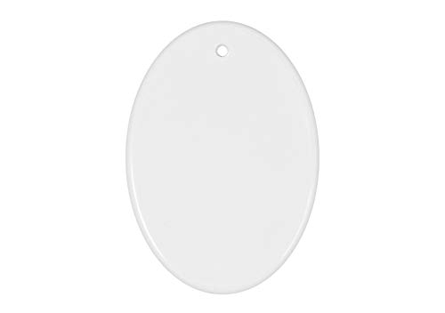Oval Polymer PVC Heat Press Thermal Transfer Dye Sublimation White Blank 8x5,5cm 10 Pieces