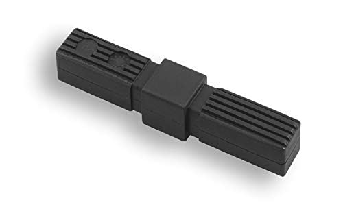 KLAMA 1 Conector para Tubos Cuadrados, plástico/Poliamida, Negro (2 Pines, 25 x 25 x 2,0 mm)