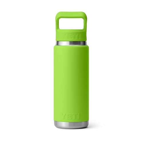 Image of YETI Rambler 26 oz Bottle, Vacuum Insulated, Stainless Steel with Color Matching Straw Cap