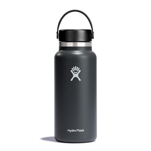 Hydro Flask Water Bottle - Stainless Steel & Vacuum Insulated - Wide Mouth 2.0 with Leak Proof Flex Cap - 32 oz, Stone