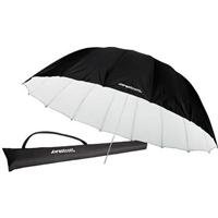 Westcott 7 Feet Parabolic Umbrella, White/Black BUNDLE with Umbrella Bracket / Adjutsable Flash Mount, 8.5' Black Lightstand