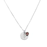 PATIKIL Collares Flores Nacimiento Para Mujeres, Elegantes Collares Con Colgante Piedra Nacimiento, Joyería Flores Mensuales En Acero Inoxidable Para Regalo Chicas, Morado Claro/Plateado