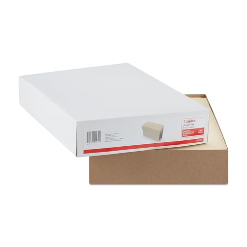 Staples File Folders, Straight‑Cut, Legal Size, Manila, Durable Paper Stock, 100/Box