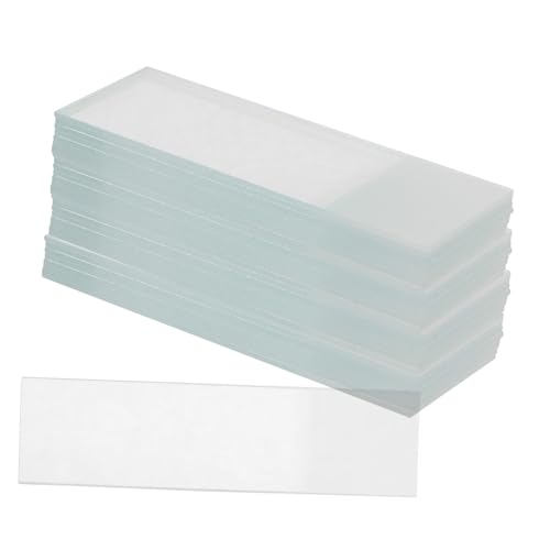 STOBAZA 50pcs Microscope Glass Slides for Science Lab Glass Blank Slides for Microscopy