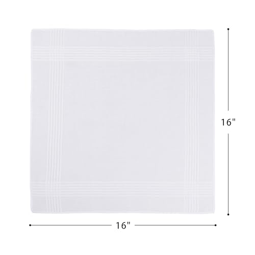 NIMeng Handkerchiefs for Men Pure Cotton Soft White Hanky Handkerchieves