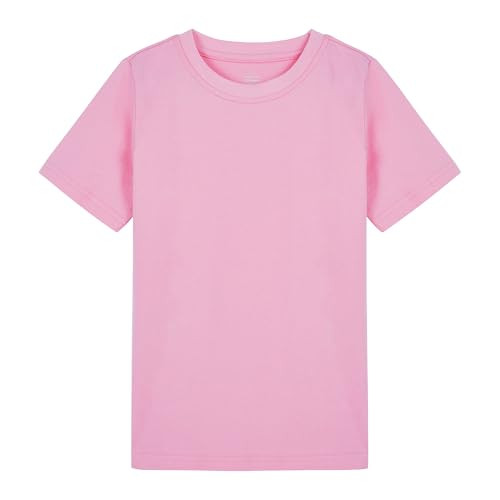Image of Dreammonkey Boys Cotton T-Shirt for 4-12 Years – Soft Midweight Short Sleeve Crewneck (Pink, 12Years)