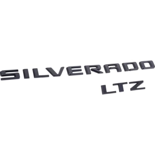 Image of 4pack for Silverado Plus LTZ Emblems 2019-2025 3D Letters Badges Compatible with Silverado (Gloss Black)