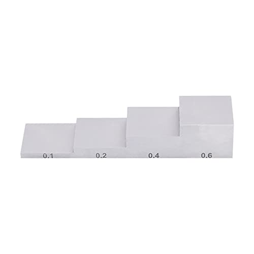 Bloque de calibración de cuña de 4 pasos para medidores de espesor ultrasónicos, acero 1018, pasos de 0.100mm, 0.200mm, 0.400mm y 0.600mm miniatura 3