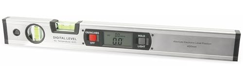 DAYTOOLS Digitale Wasserwaage DWW-400, 400 mm | Aluminium Wasserwaage mit großem LC-Display | Data-Hold Funktion | Automatisch drehende Anzeige | 4 integrierte Magnete | Vertikal & Horizontal