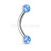 7ZACC Internal Synthetic Opal Ball Made with Swarovski Curved Barbell Christina Vertical Hood VCH Jewelry Genital Piercing 1/2