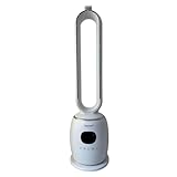 A2Z Bladeless Tower Fan 60W White with Remote Control Slim Design LED Display 3 Speeds 3 Modes Sleep Natural Normal 60 Degree Oscillation Timer 12 Hour Quiet Cooling Fan for Home Office
