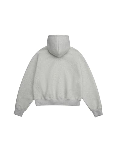 Aelfric Eden Cropped Hoodie For Women Men Pullover Hooded with Pocket Unisex Solid Casual Oversized Short Sweatshirt Tops Grey XS — view 4