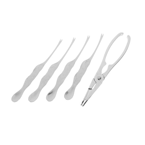 ERINGOGO 5 Piezas Kit para Comer con Tijeras y Pinzas para Patas de Cangrejo y Bogavante Herramientas Prácticas para Abrir Caparazones y Disfrutar Mariscos como Langosta y Ostras Color