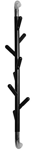 Headbourne Vertical Rotating Hat and Coat Rack, Wall Mounted, Steel, Black - Thumbnail 2