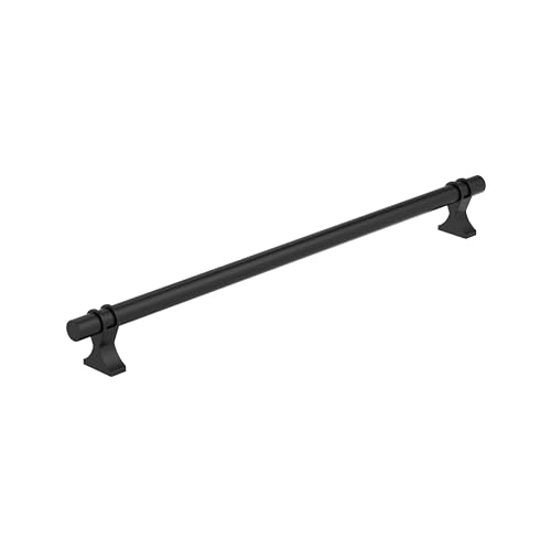 Image of Amerock Davenport 18 inch (457mm) Center-to-Center Matte Black Appliance Pull, BP36699MB