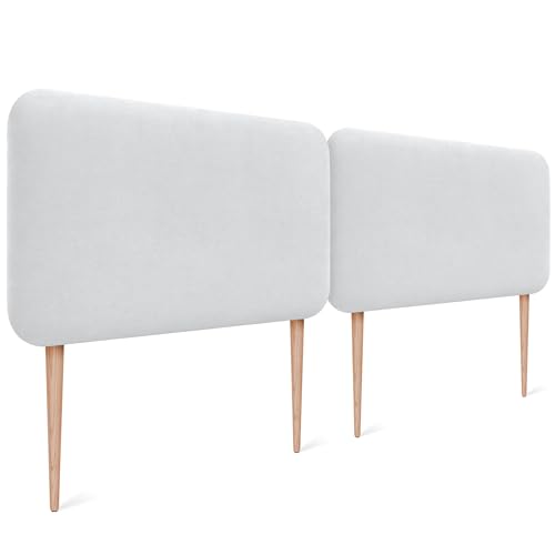 DHOME Cabecero Tapizado Liso Redondeado Tela Aqualine con Patas para Pared Acústicos Cabeceros Absorbentes