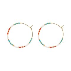 Gold Orange White Turquoise