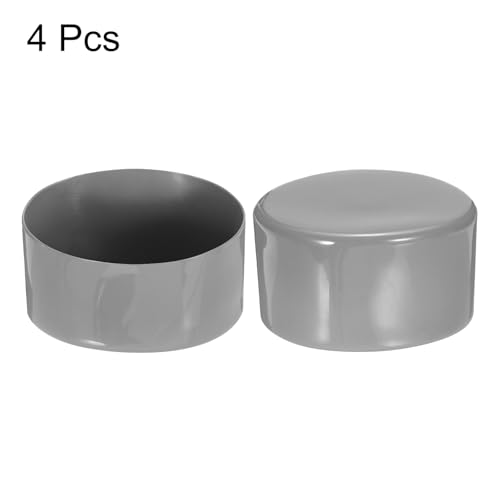 Image of uxcell 4pcs Rubber End Caps 100mm ID Vinyl Round End Cap Cover Screw Thread Protectors Light Gray, 50mm Height