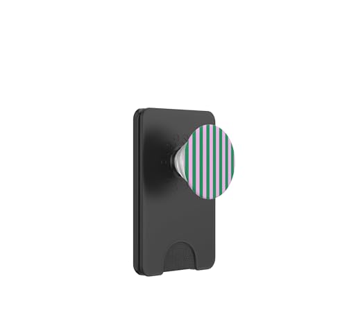 PopSockets PopWallet para MagSafe con Rayas Verdes Y Rosadas Verticales