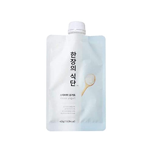 On-The-Go Meal Replacement Powder 40G X 5 Pouches (Pack Of 1) - Korean Healthy Shake Breakfast Simple Meal [한장의 식단] (Stevia Yogurt (Pack Of 5)) #TOP1