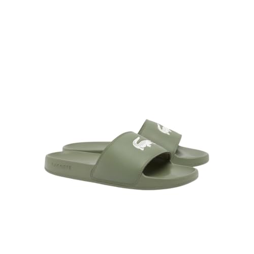 Lacoste Men's Serve Slide 0.0, Green & White Croc, 12