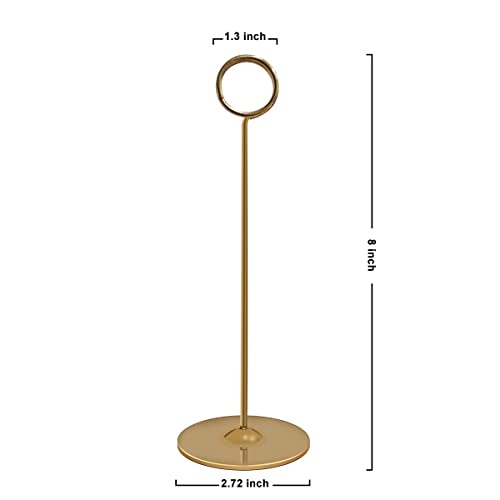 Urban Deco 16 Pieces Table Card Holder 8 inches Table Number Holders Place Steel Card Holders for Photos, Food Signs, Memo Notes, Weddings, Restaurants, Birthdays (Gold) by Urban Deco - Image 8