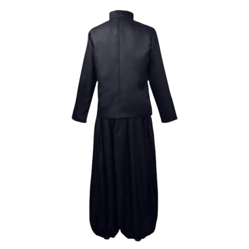 FAZA Geto Suguru Cosplay Outfit For Men Japanese Hight School Uniform Black High-collar Tops Pants With Ear Stud(Uniform,3XL) by FAZA - Used condition - Image 3