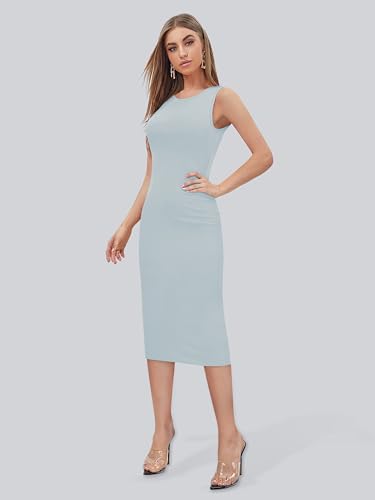 Image of Toochki Women's Spandex Solid Bodycon Western Dress | A line | Winter Dress | Western | | Trendy | Midi Body Hugging