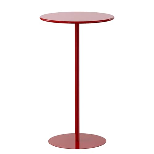 Mesa alta de metal rojo para bar moderno de cóctel, bistró, para interiores y exteriores, mesa de altura para cocina, comedor, conferencias y mesas auxiliares, 60 x 60 x 104 cm