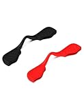 PapaViva 2 Pieces Replacement Nose Pads for Oakley Radar EV Path/Radar EV Pitch/Radar Path/RadarLock Path - Red + Black Euro Fit Standard