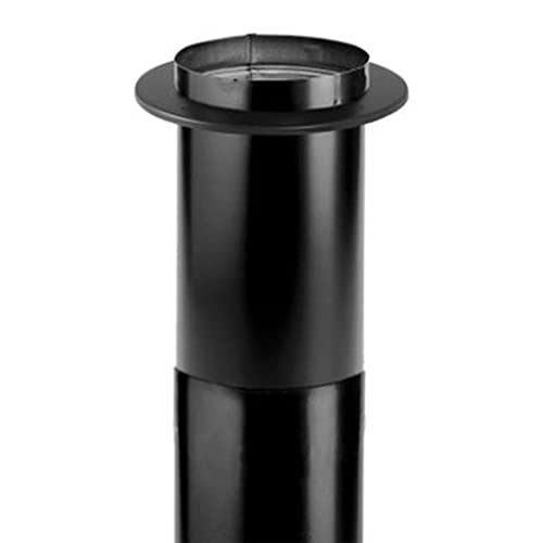 DuraVent 6DBK-TL DuraBlack Single Wall Telescoping Black Finishing Stove Pipe to Vent Smoke and Exhaust, 48 to 64 Inches Long by 6 Inch Diameter