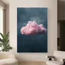 Tableau nuage minimaliste pour habiller un mur vide sans cadre