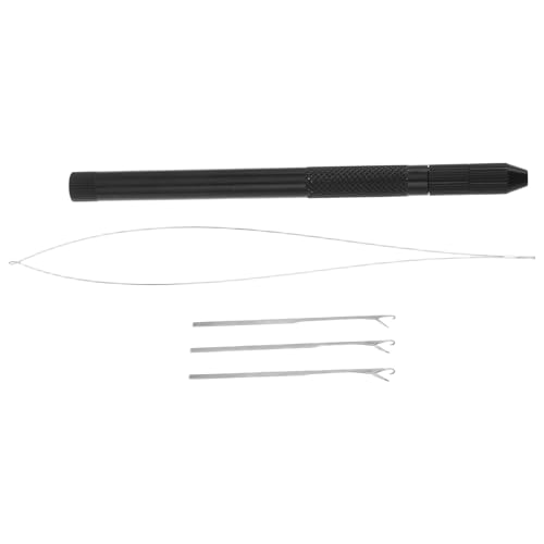 Ganchillos para cabello Gatuida con mango de aluminio negro resistente para rastas