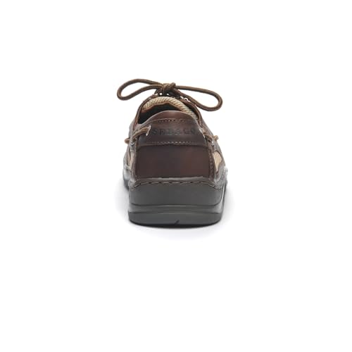 Image of Sebago Clovehitch II FGL Waxed Lace Up Moccasins - 100% Leather, Low-Cut Design with Water-Resistant Finish & Breathable Mesh Lining