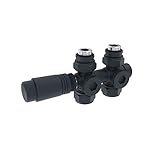 Meykoers Multiblock Set Weiß Ventilhahnblock mit Thermostat Mittelanschluss Ventil-Armaturen Handtuchwärmer für Badheizkörper Bad Heizung Radiator (Anthrazit 1 Stück)