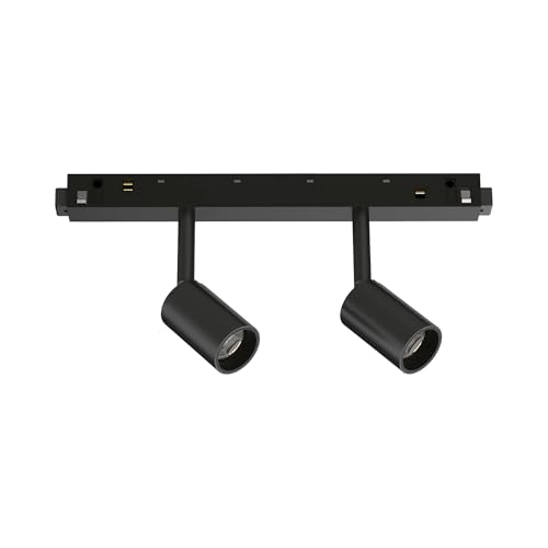 IDEAL LUX - Sistema de iluminación de pista EGO TRACK DOBLE 05 W 3000 K DALI BK, sistema de riel, iluminación modular, dispositivo sobre riel, 19 x 3 h10 cm, negro