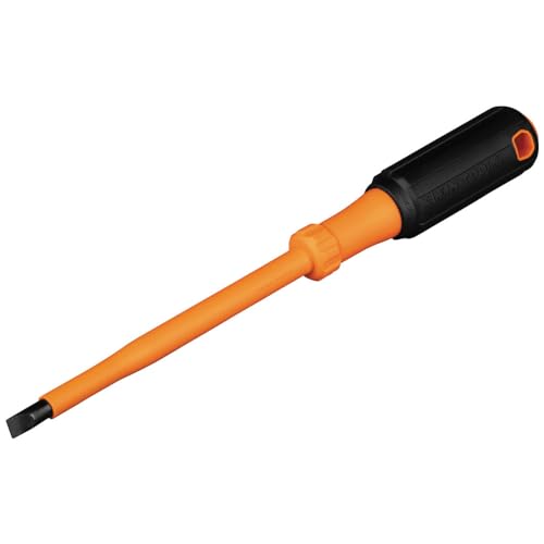Klein Tools 6866INS Insulated Screwdriver Made in USA 1000V 5/16-Inch Cabinet Tip Screwdriver with 6-Inch Shank Tip-Ident Cushion-Grip Handle