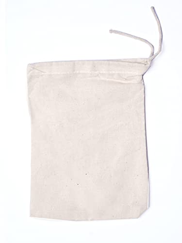 8"x10" Reusable Eco Friendly Single Drawstring Cotton Muslin Bags "premium quality" (natural color)-100 count pack