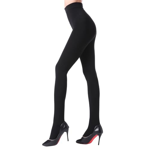 WAJIAFAR Collants thermiques pour femme - Taille haute - Collants de compression abdominale - Collants de compression abdominale - Collants d'hiver pour femme, Noir , S