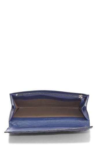 Pre-Loved Blue Intrecciato Continental Wallet, Blue4