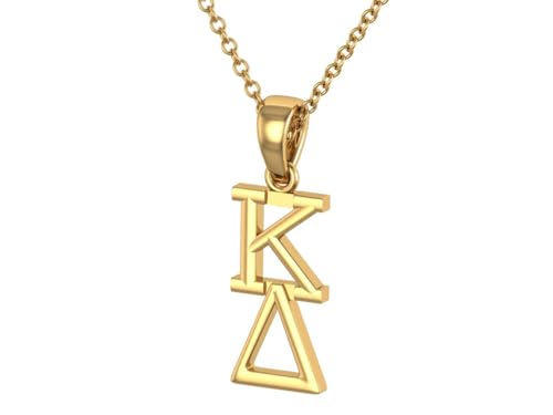 Kappa Delta Vertical Yellow Gold Plated Sterling Silver with 18