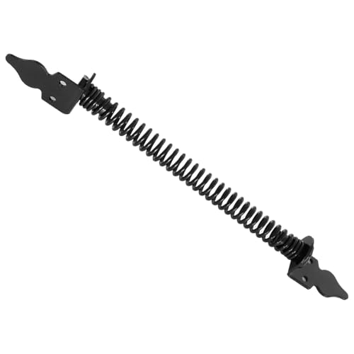 Image of HYTROVE Heavy Duty Fence Gate Spring Self Closing for Outdoor Garden and Residential Fence Gates, Black Manganese Steel with Noise Elimination and Easy Installation Features, Suitable