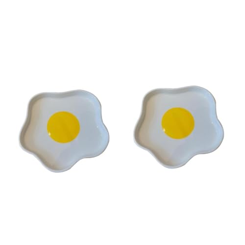 OUNONA 2 Pezzi Piatto d'uovo in camicia prima colazione piccolo piatti porzionati per adulti dessert decorativo ovale piatto interessante Cibo che serve vassoio ceramica